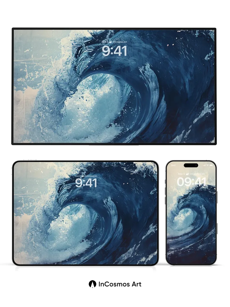 Tidal Hush Wallpaper with Hokusai Echo