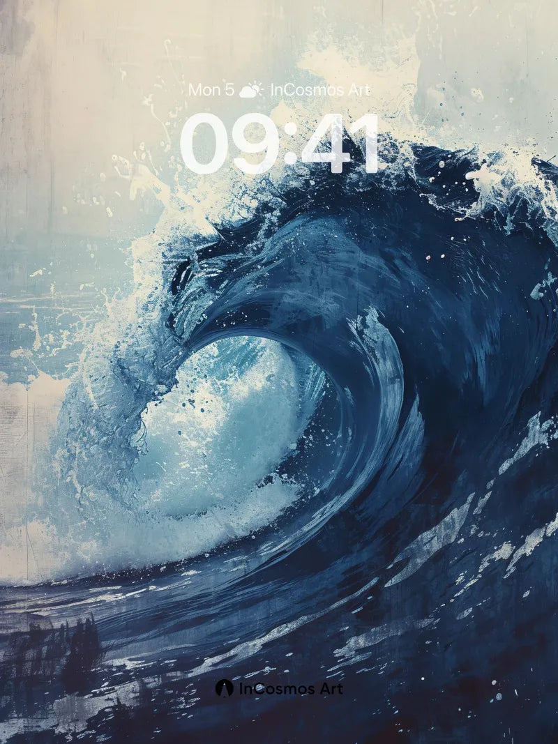 Tidal Hush Wallpaper with Hokusai Echo