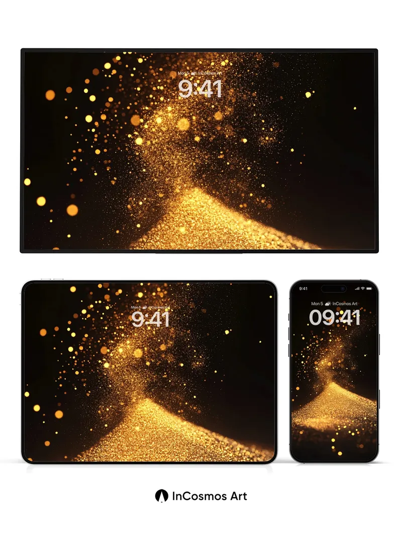 Golden Dust Wallpaper with Celestial Trail