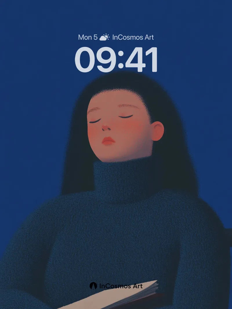 Midnight Stillness Wallpaper with Closed Eyes