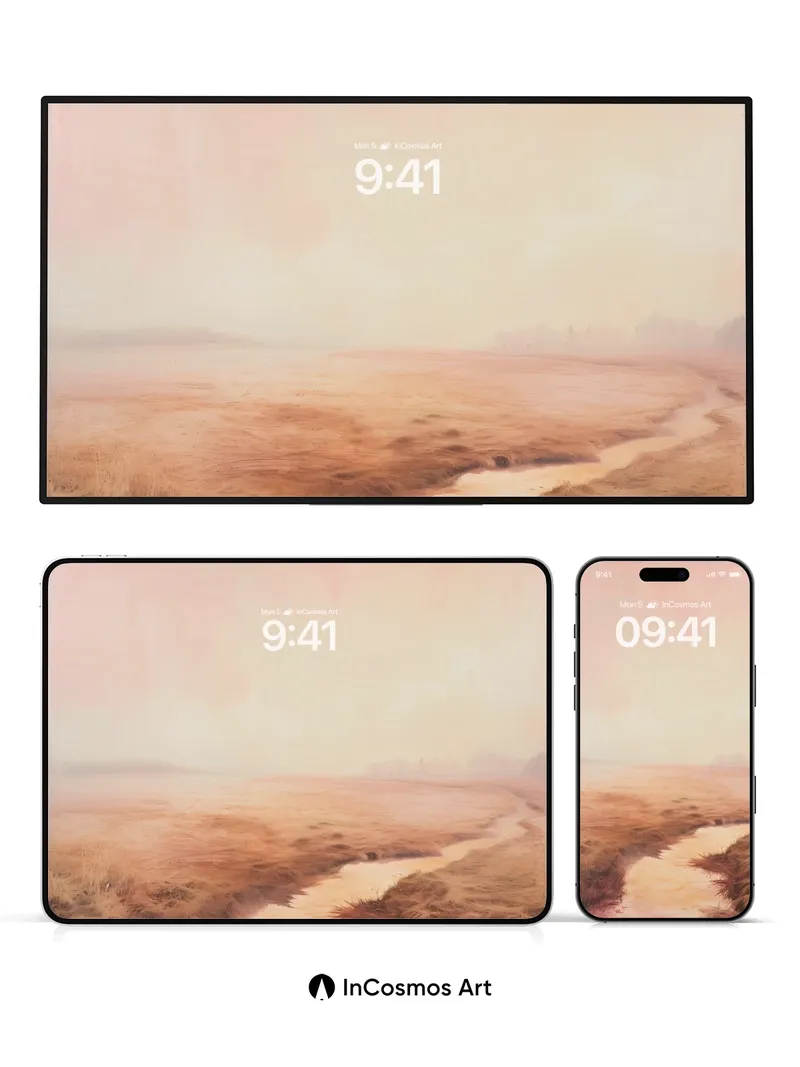 Hushed Marshlight Wallpaper with Distant Horizons