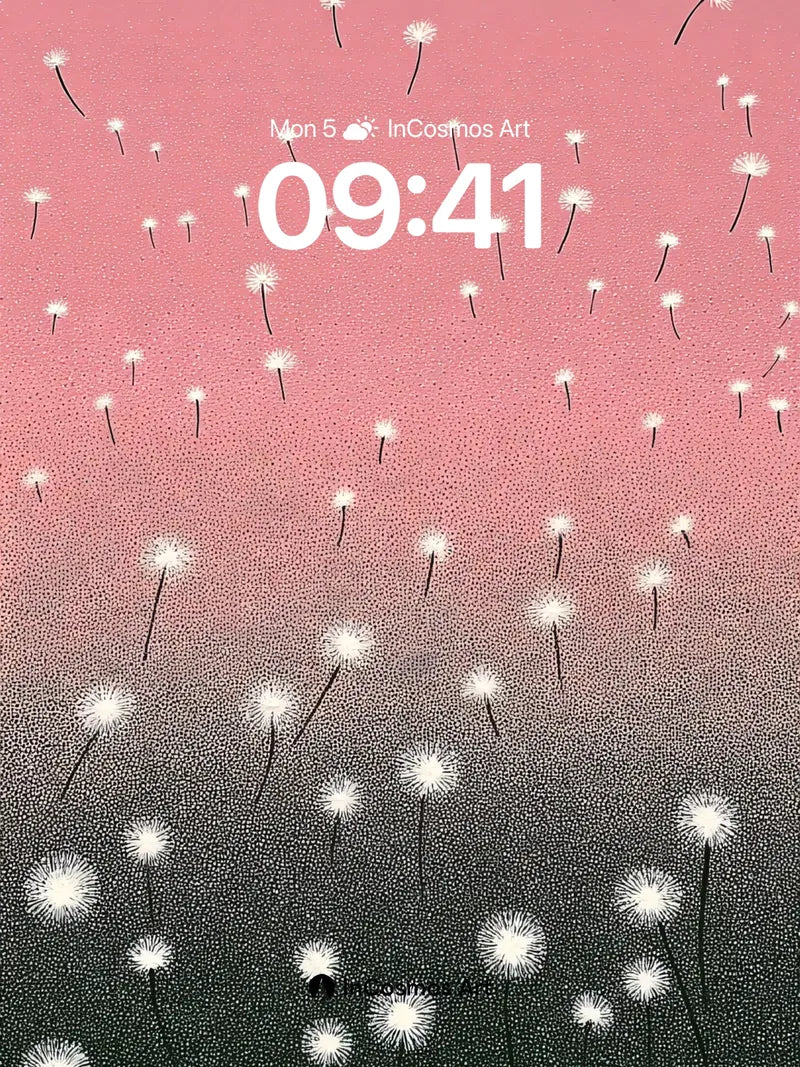 Whispering Dandelion Wallpaper with Gradient Hush