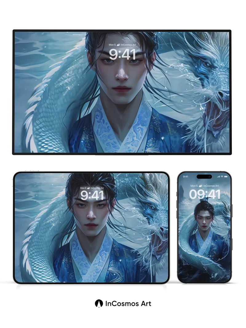 Cerulean Serpent Wallpaper with Dragon's Breath