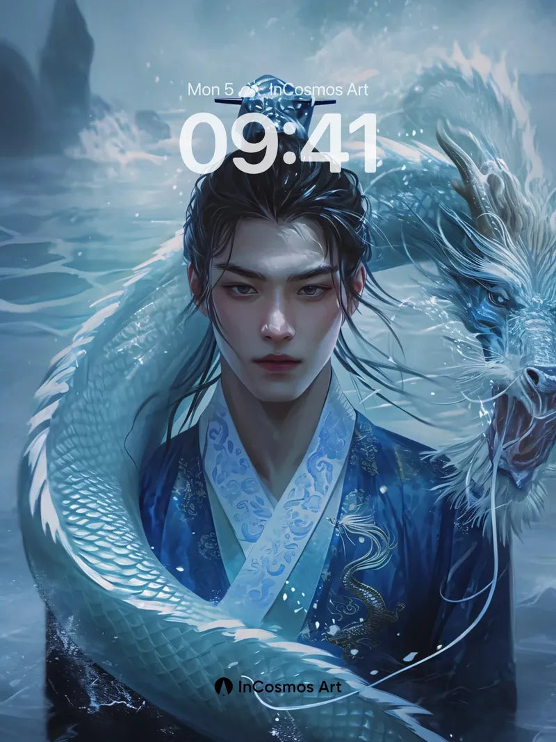 Cerulean Serpent Wallpaper with Dragon's Breath