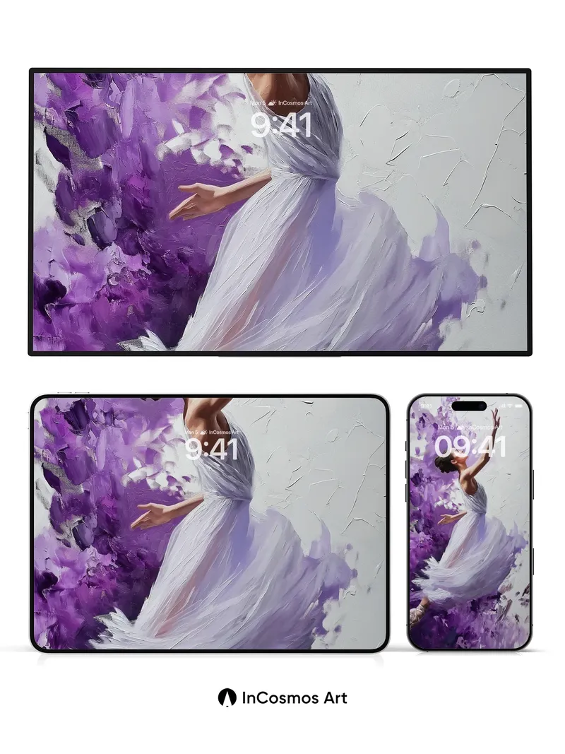 Ethereal Dance Wallpaper with Floating Petals