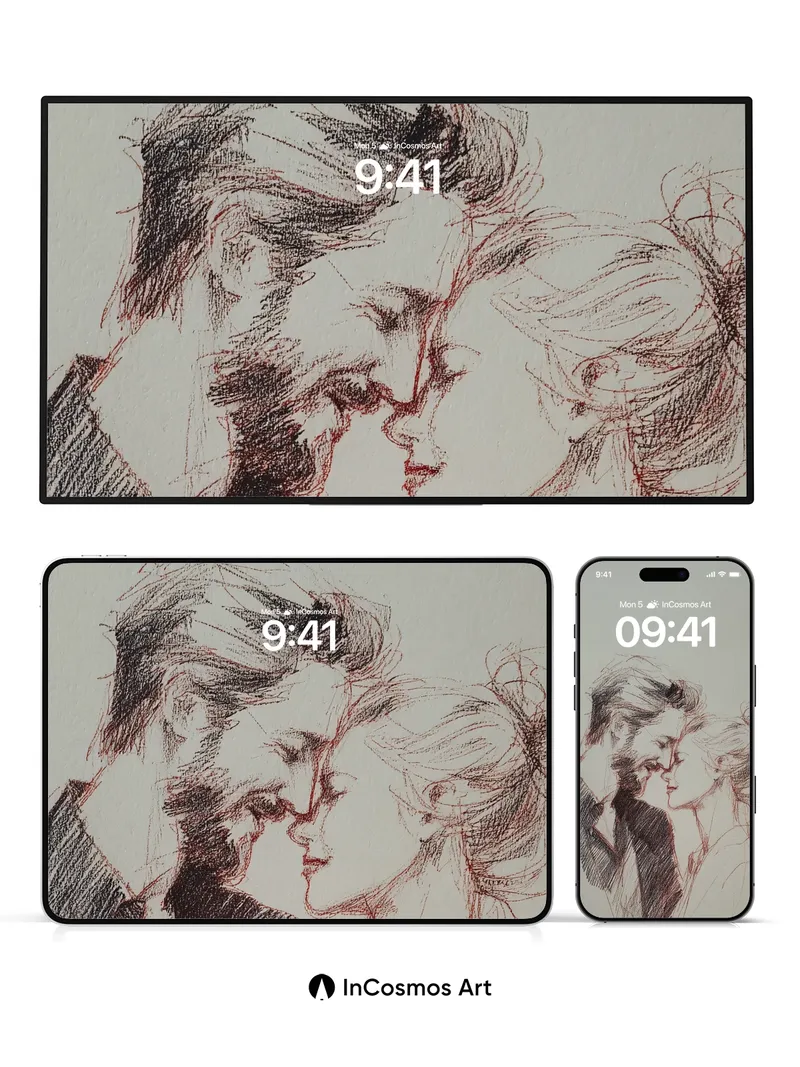 Whispering Lines Wallpaper with Shared Breath