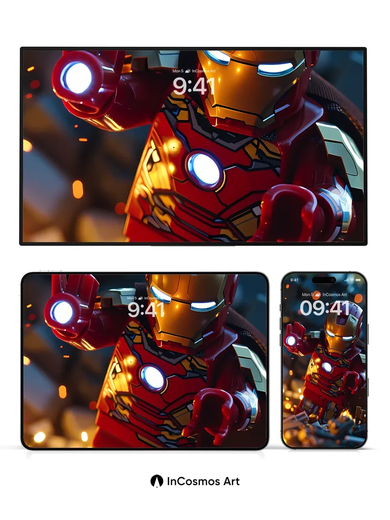 Luminous Armor Wallpaper with Glowing Gauntlet