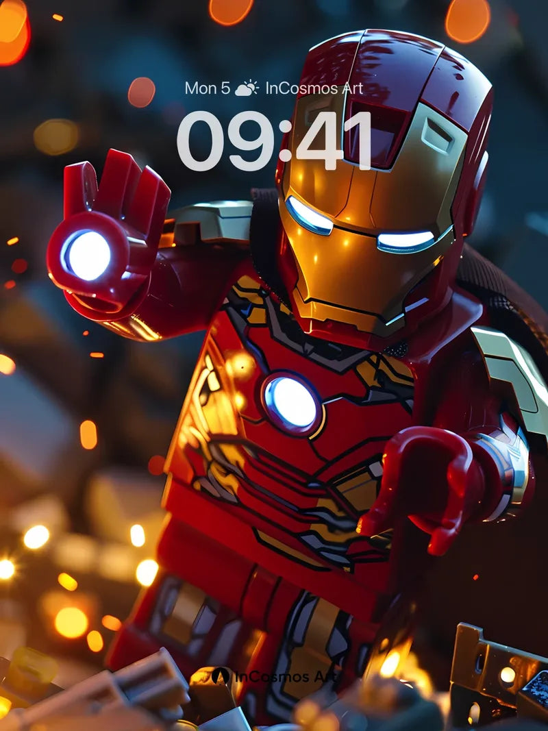 Luminous Armor Wallpaper with Glowing Gauntlet