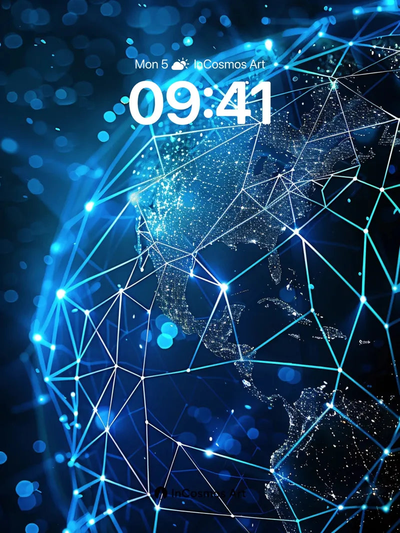 Neon Web Wallpaper with Cosmic Pulse