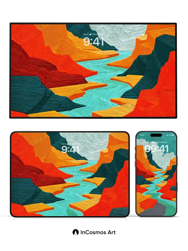 Canyon Pulse Wallpaper with Textured Flow