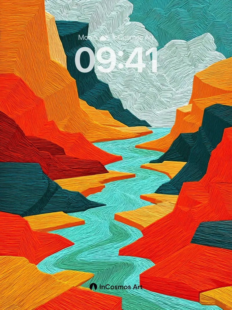 Canyon Pulse Wallpaper with Textured Flow