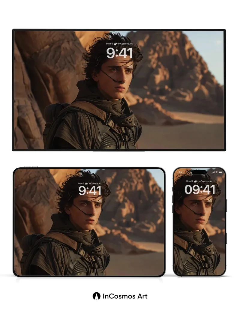 Desert Echo Wallpaper with Sand-Sculpted Light