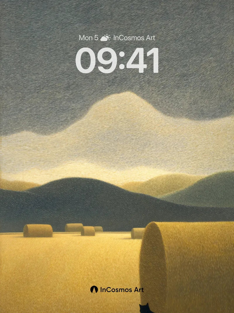 Silent Watcher Wallpaper with Golden Fields