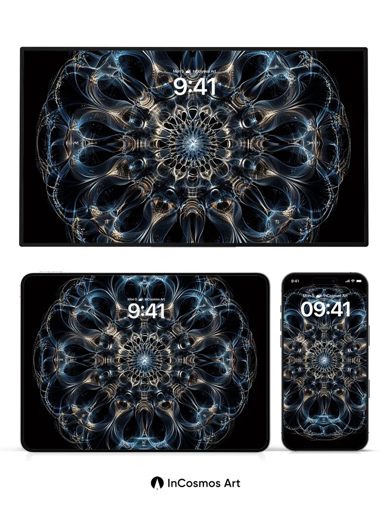 Cosmic Lattice Wallpaper with Ethereal Veins