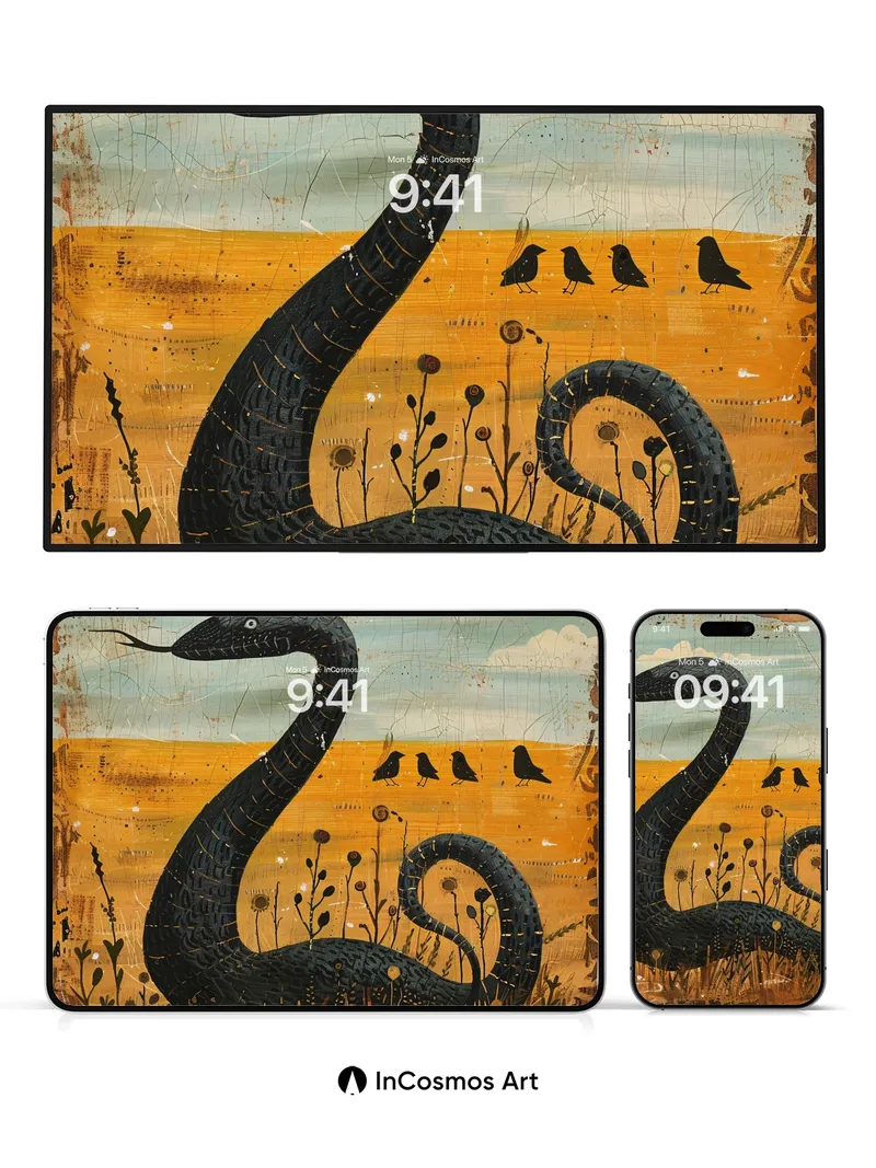 Whispering Serpent Wallpaper with Birdwatchers