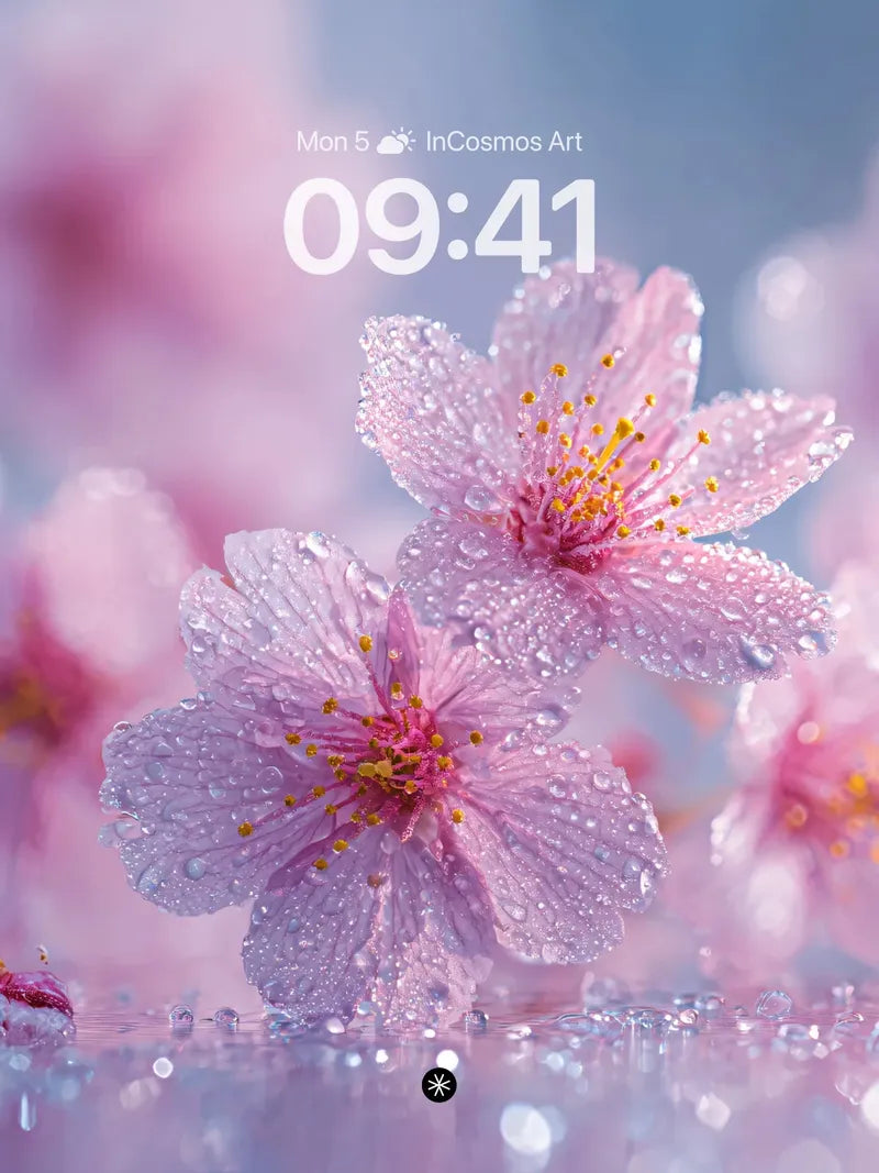 Soft Petal Dew Wallpaper in Morning Haze wallpaper for iPhone, iPad & Mac
