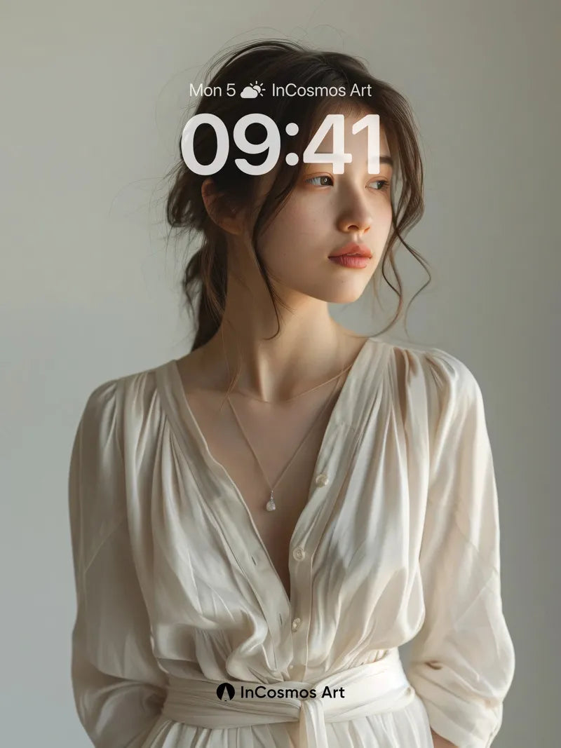 Soft Light Portrait Wallpaper with Silk Draping