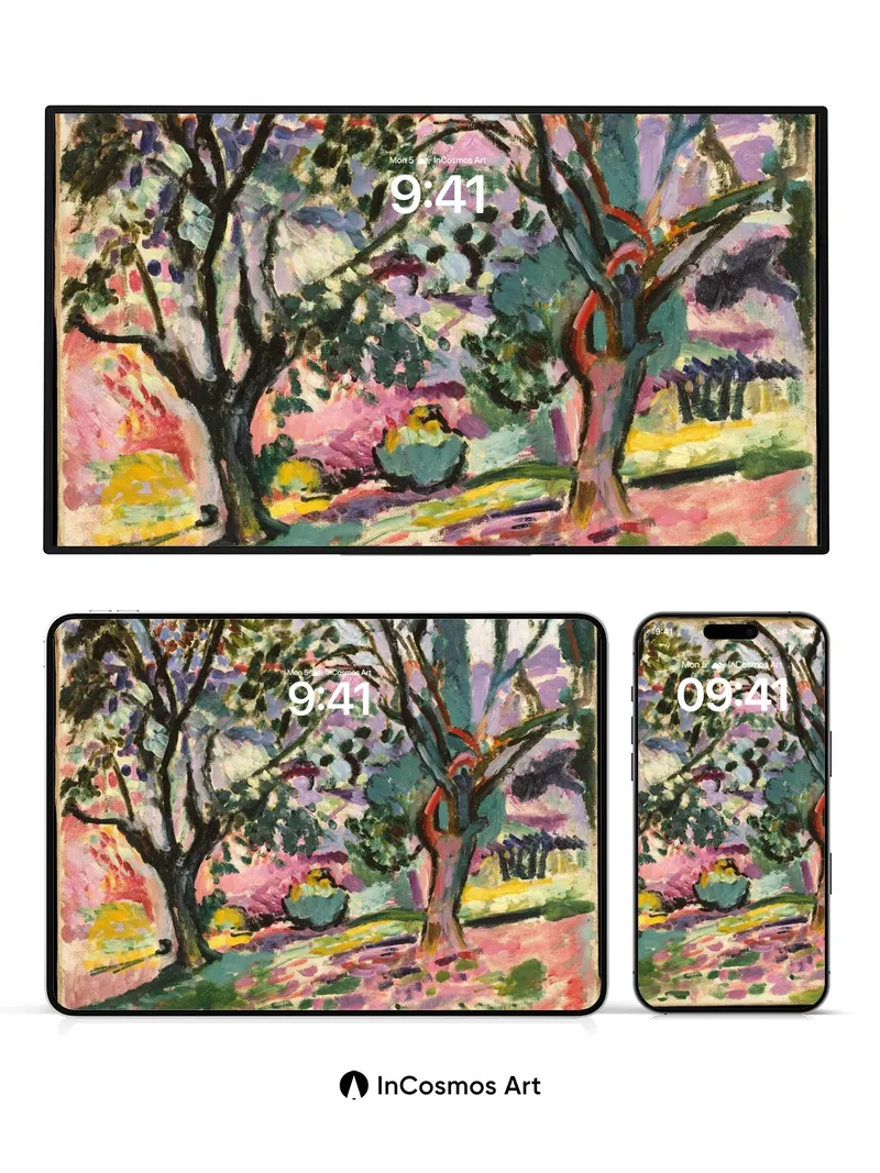 Whispering Canopy Wallpaper with Flickering Light