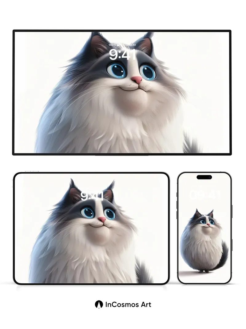 Whispering Fluff Wallpaper with Celestial Eyes