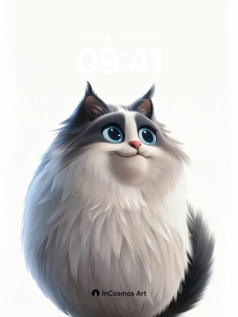 Whispering Fluff Wallpaper with Celestial Eyes