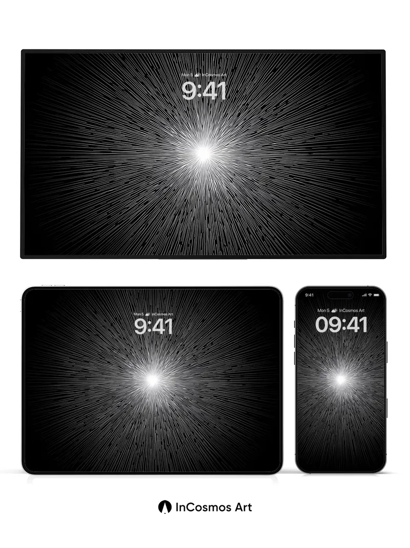 Cosmic Burst Wallpaper with Radiant Lines