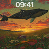 Whispering Sky Whale Wallpaper with Floating Petals wallpaper for iPhone, iPad & Mac