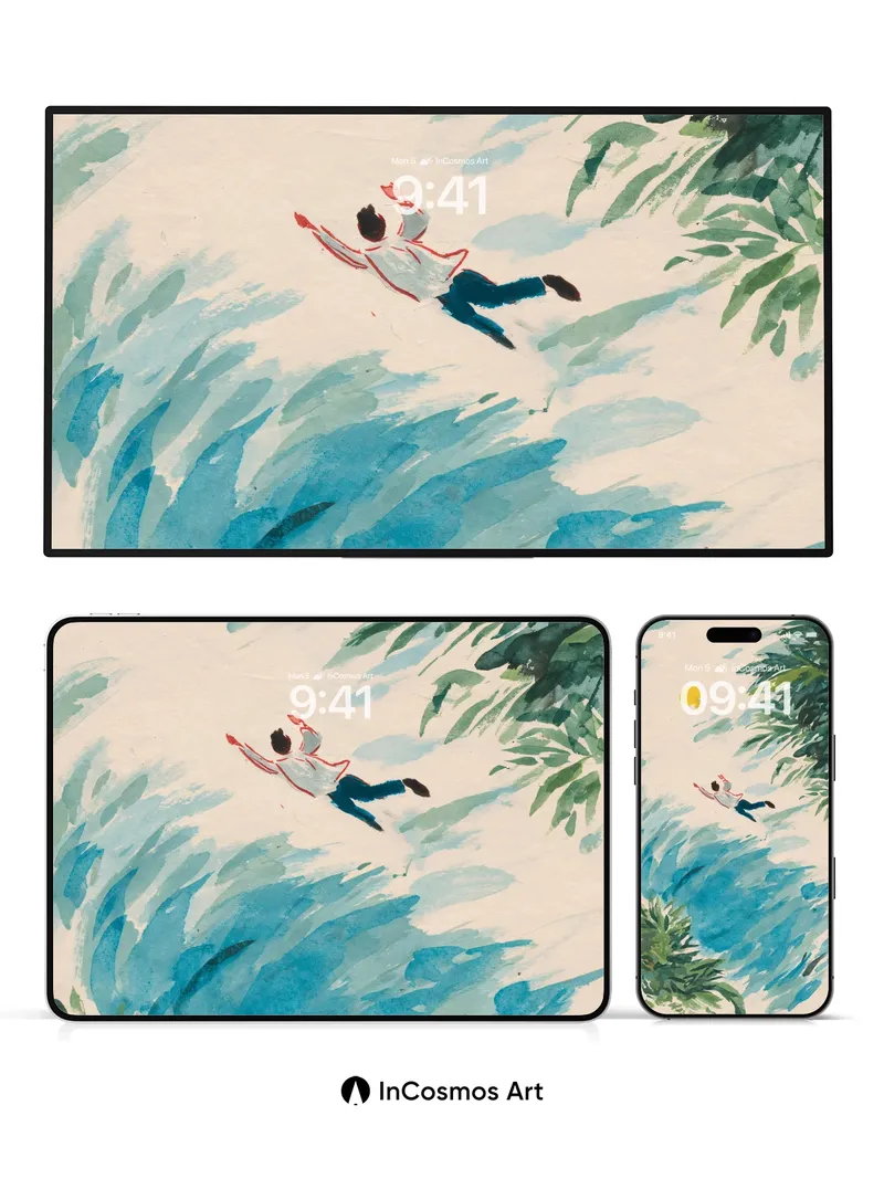 Floating Reverie Wallpaper with Palm Canopy