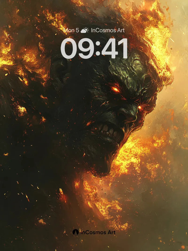 Infernal Wrath Wallpaper with Molten Gaze