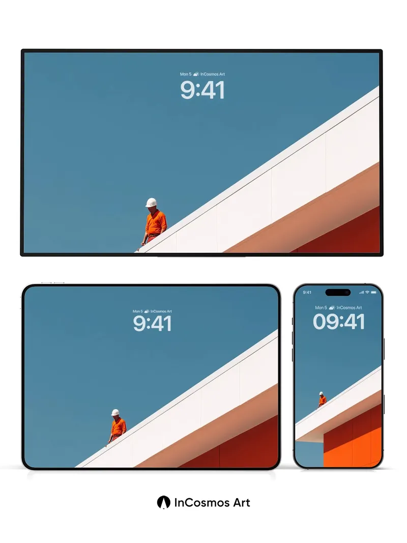 Solitary Horizon Wallpaper with Architectural Edge