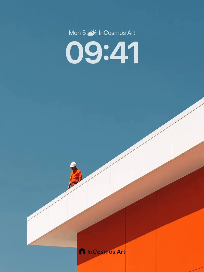 Solitary Horizon Wallpaper with Architectural Edge