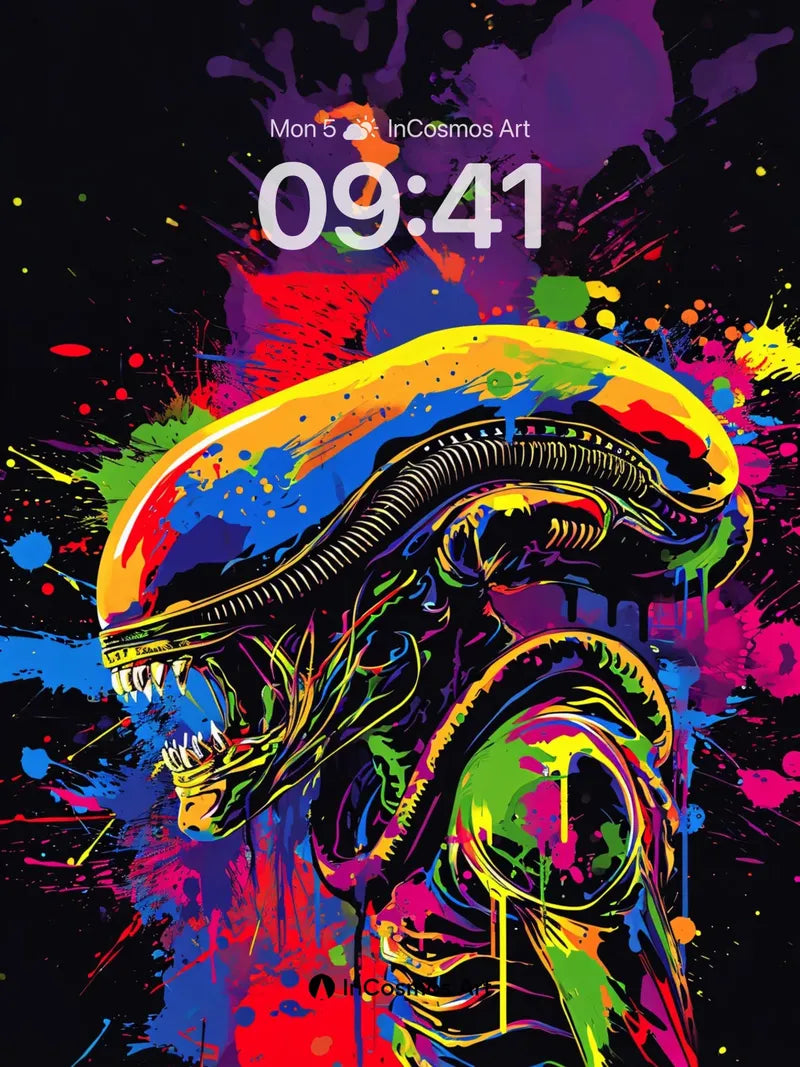 Neon Nightmare Wallpaper with Paint Splatter Pulse