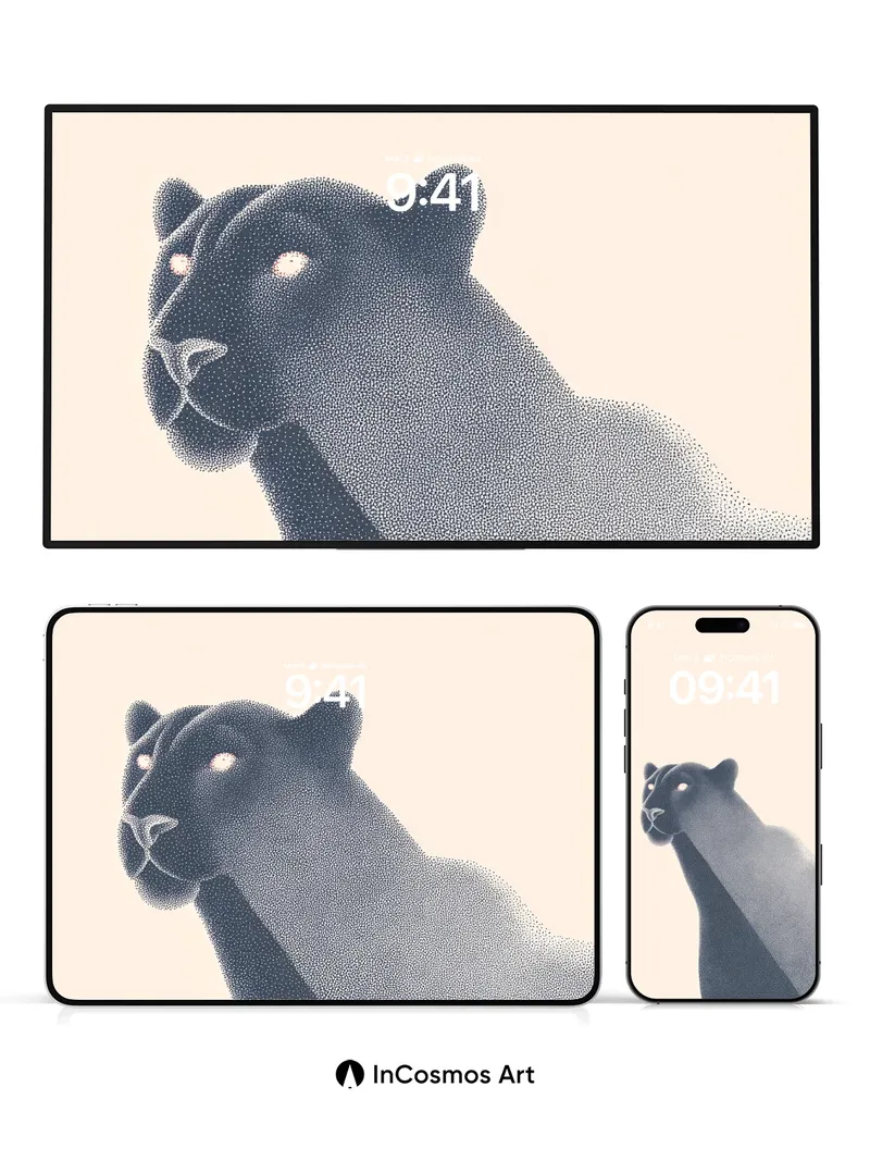 Shadowed Panther Wallpaper with Ethereal Gaze