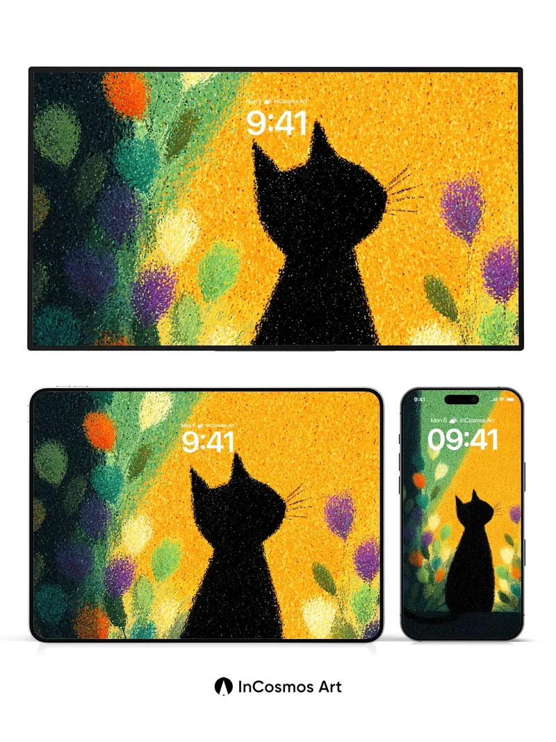 Shadowed Silhouette Wallpaper with Garden Light