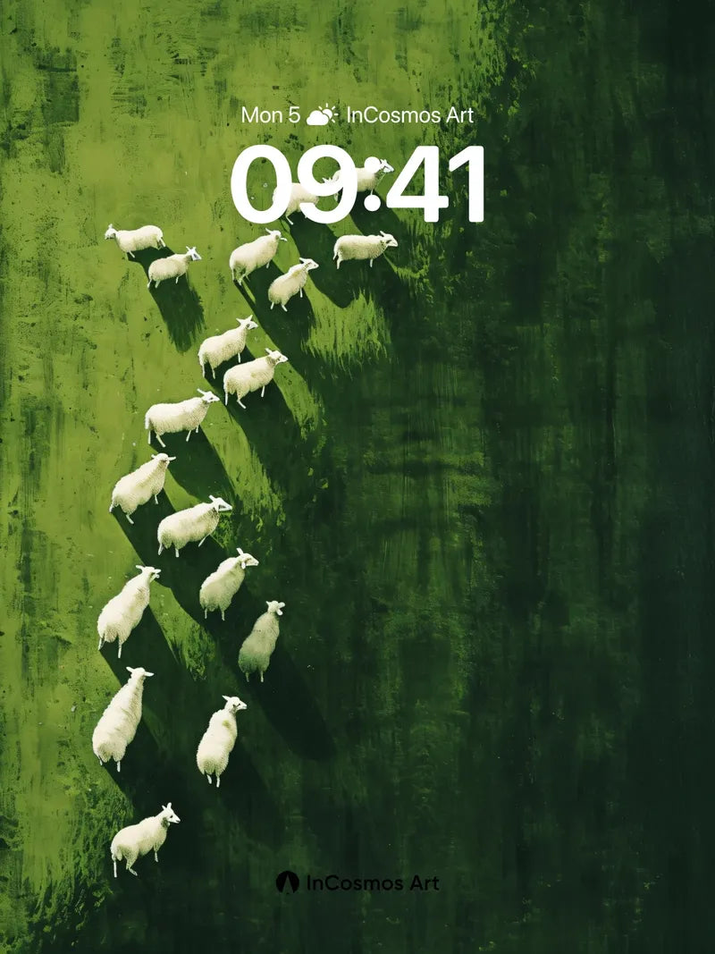 Serenity Flock Wallpaper with Emerald Shadows