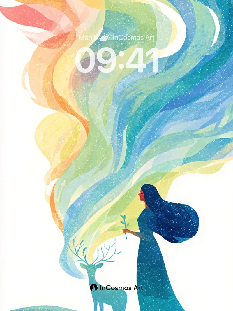 Cosmic Whirl Wallpaper with Starlit Silhouettes