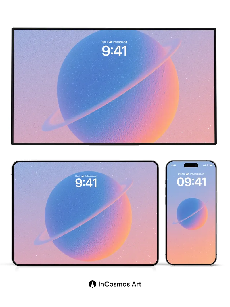 Calm Cosmos Wallpaper with Ethereal Rings