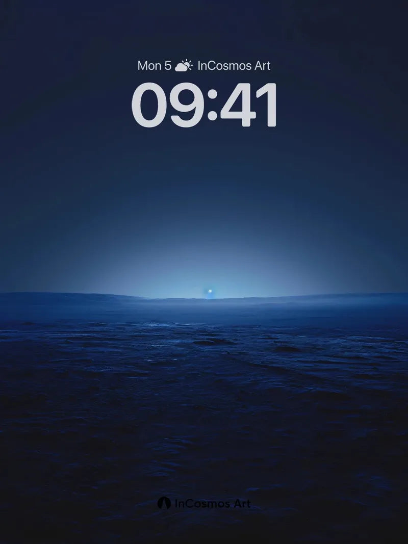 Midnight Horizon Wallpaper with Lunar Glow