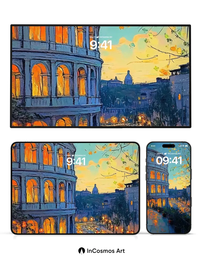 Golden Hush Wallpaper with Roman Echoes