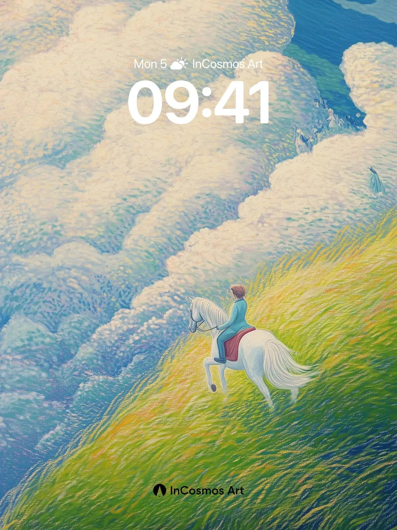 Cloud-Clad Ridge Wallpaper with Whispering Grass