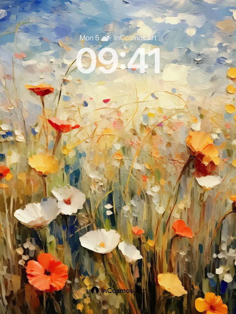 Sunlit Meadow Wallpaper with Whispering Petals