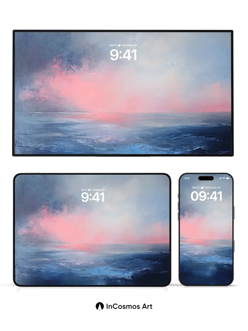 Crimson Horizon Wallpaper with Storm-Whispered Depths