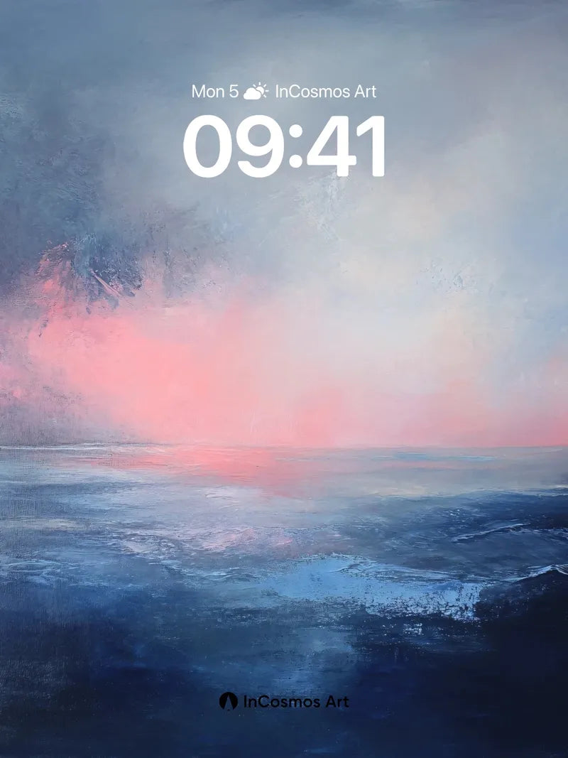 Crimson Horizon Wallpaper with Storm-Whispered Depths