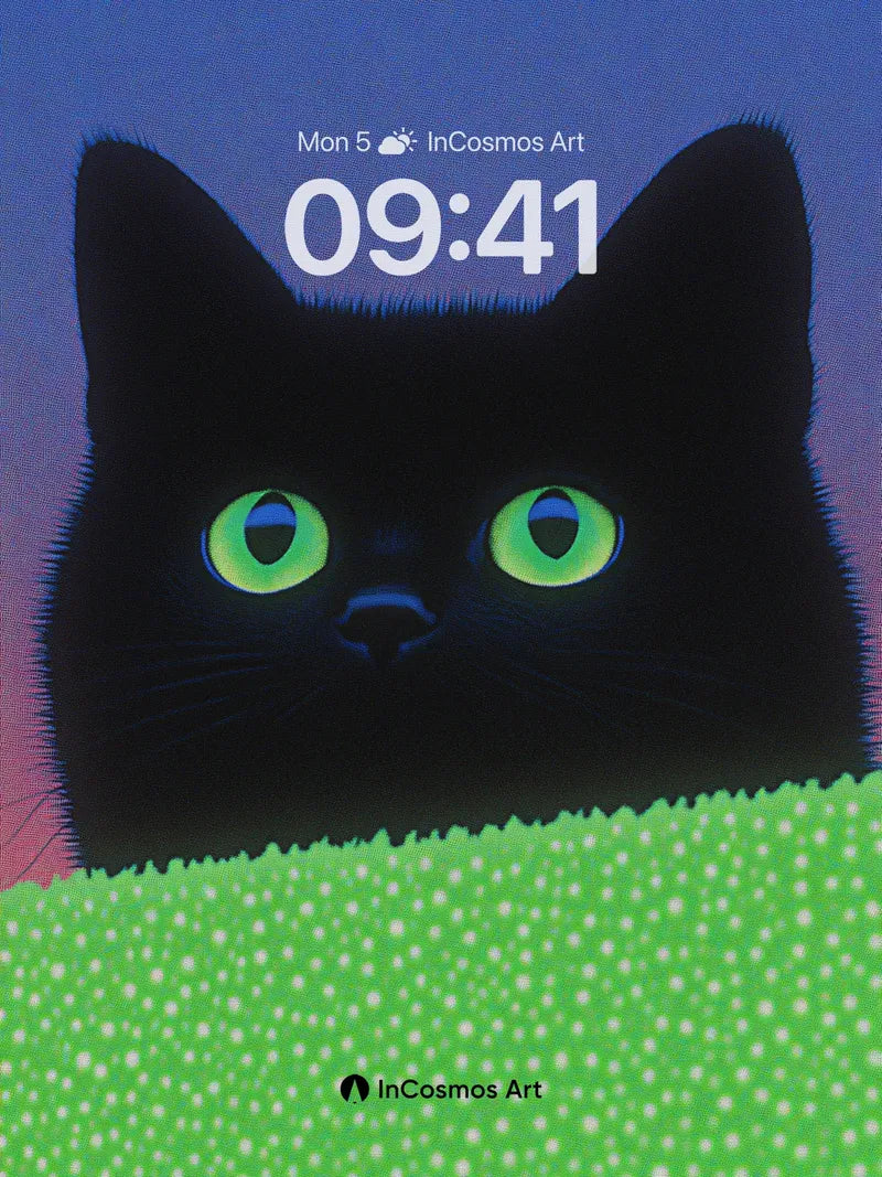 Neon Gaze Wallpaper with Polka-Dot Veil