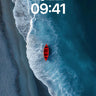 Crimson Solitude Wallpaper with Ocean's Edge wallpaper for iPhone, iPad & Mac