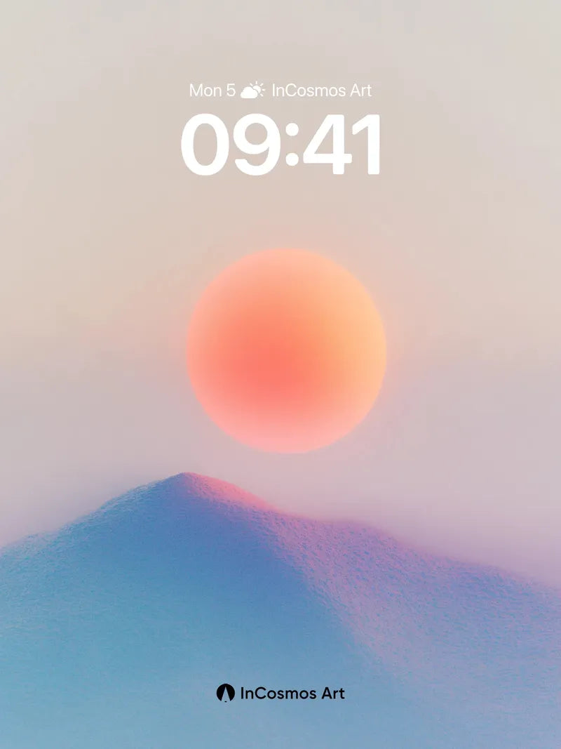 Serenity Summit Wallpaper with Ethereal Sun
