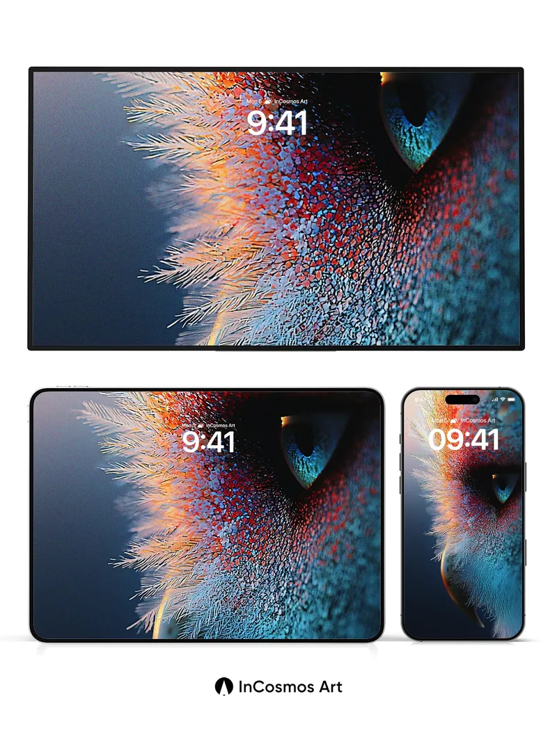 Electric Feather Wallpaper with Living Light