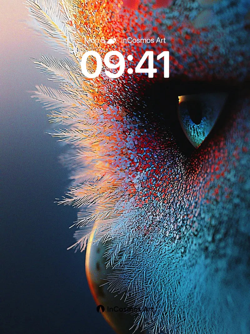 Electric Feather Wallpaper with Living Light