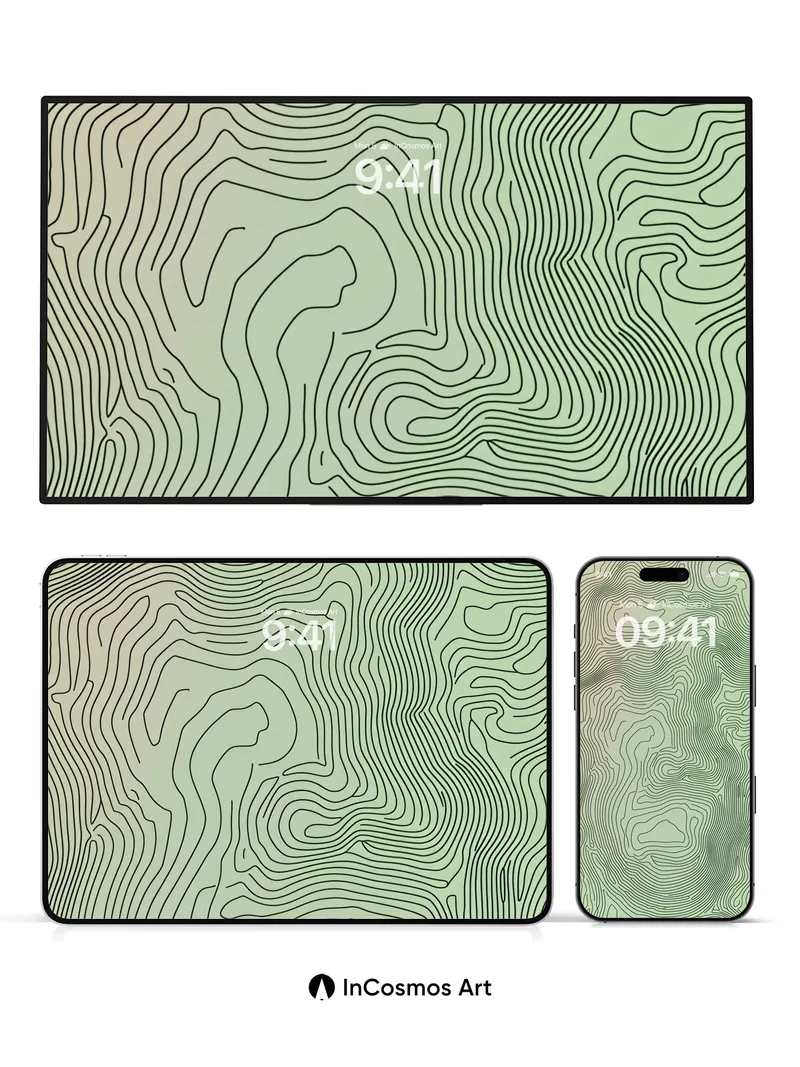 Whispering Contours Wallpaper with Topographic Breath