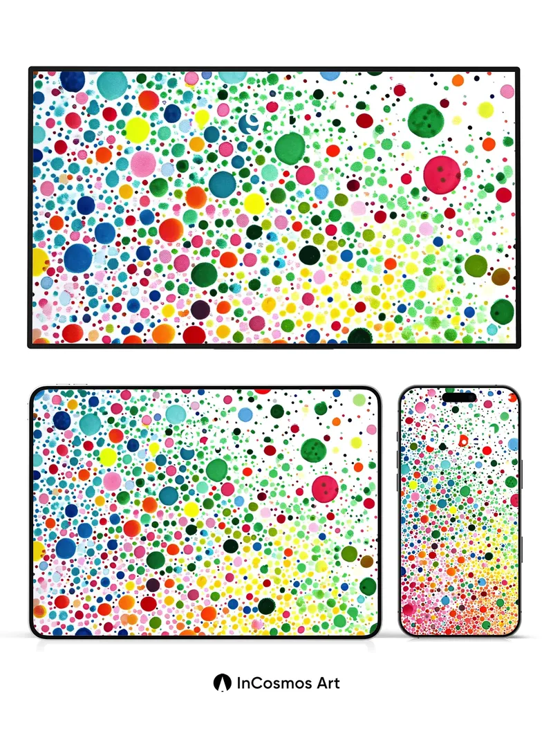 Playful Polka Dot Wallpaper with Cosmic Burst