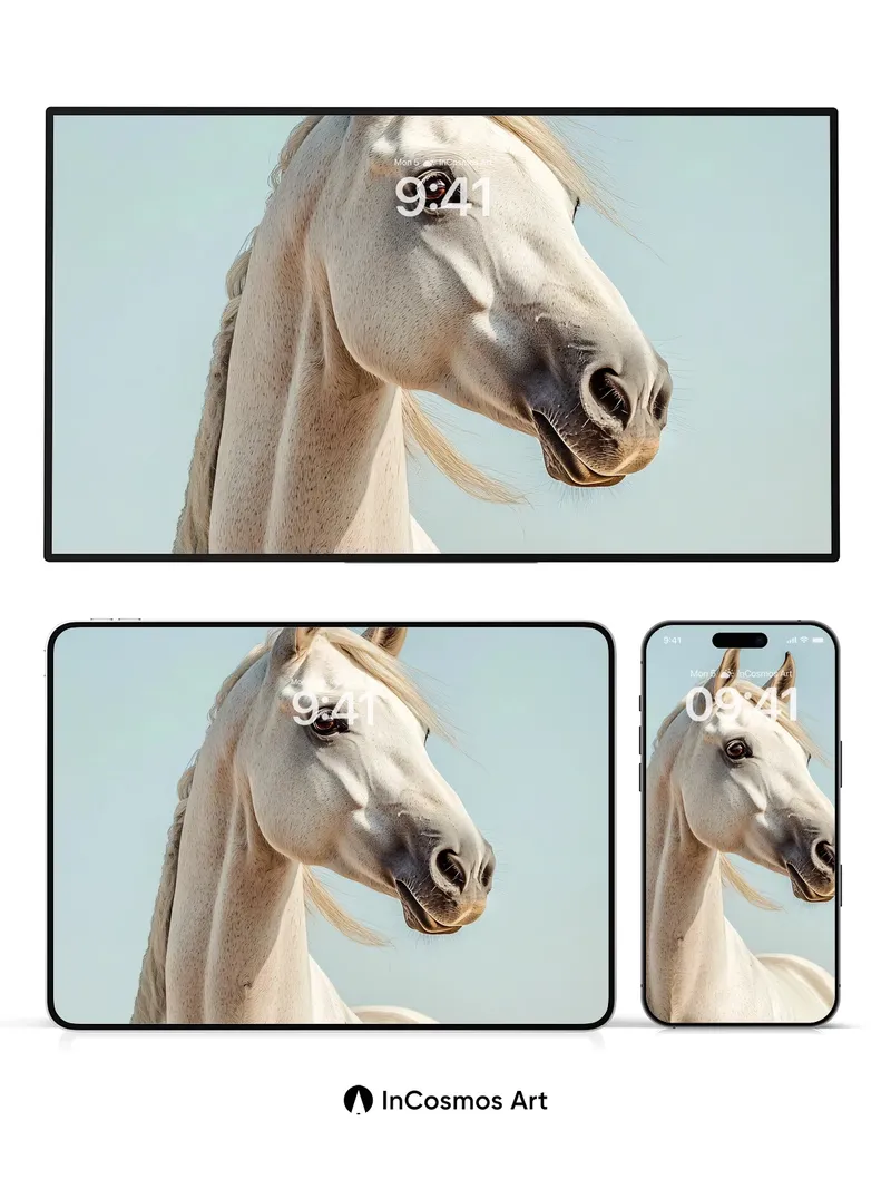 Serene Stallion Wallpaper with Ethereal Light